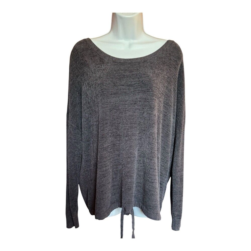 Barefoot Dreams CozyChic Ulthra Lite Boat Neck Tie Long Sleeve Pullover Large